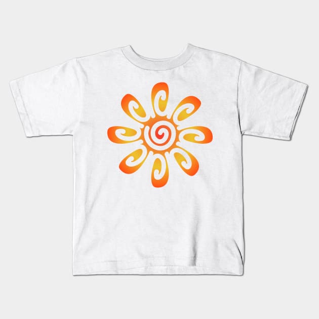 Abstract Sun flower Kids T-Shirt by chuseco3